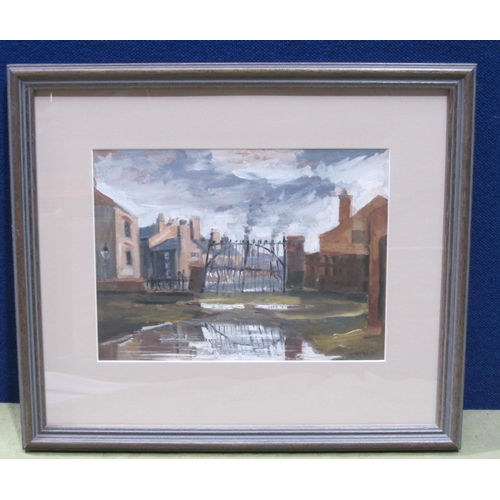 538 - RONALD MOORE. Aston Factories, 1962, signed, oil on paper, 6 1/2 x 9 1/2 in; a watercolour by Martin... 