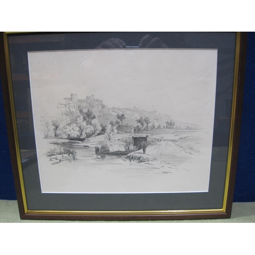 545 - RACHEL BINYON. Hatch Boat off Gravesend; and A Rustic Landscape, pencil sketches, 9 x 11 in; three f... 