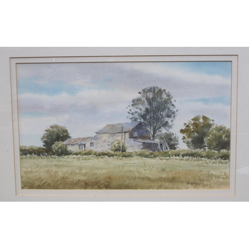 547 - DAVID RUST. Malvern Skyline, signed, watercolour, 7 1/4 x 11 in; together with four other watercolou... 