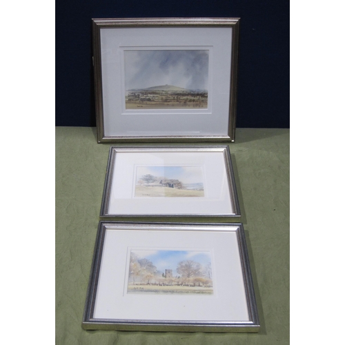 547 - DAVID RUST. Malvern Skyline, signed, watercolour, 7 1/4 x 11 in; together with four other watercolou... 