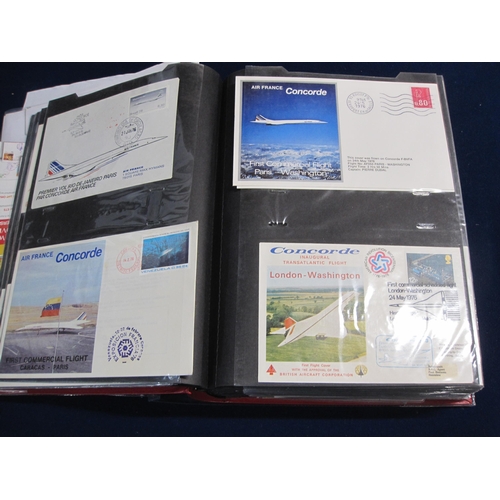 572 - An extensive collection of approximately 90 First Day Covers contained in an album, charting Concord... 