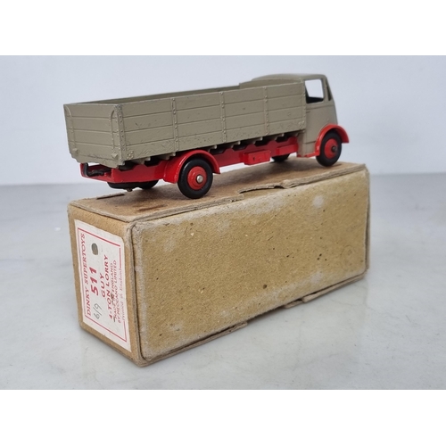 1208 - A boxed Dinky Supertoys No.511 grey with red chassis Guy 4-ton Lorry, Nr M-M, box Ex