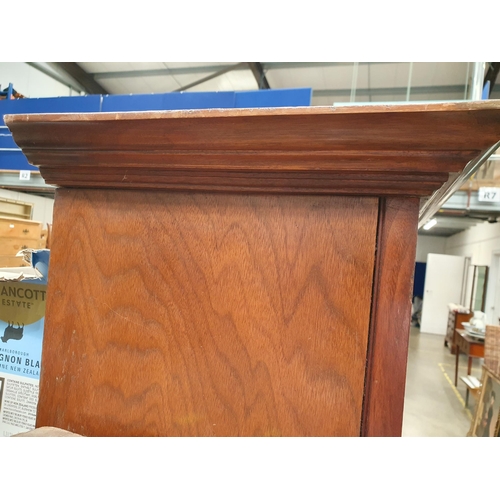 596 - A 19th Century mahogany Open Bookcase the moulded cornice above six adjustable shelves with green an... 