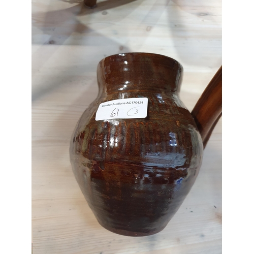 61 - A Wenford pottery Jug incised Wenford 1970, 6in, impressed mark, a Bernard Leach Bowl and Vase, 8in,... 