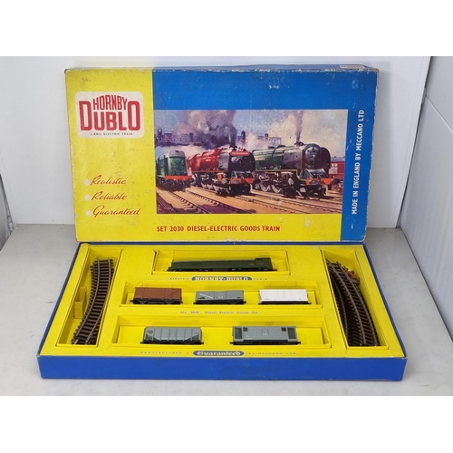 1062 - A boxed Hornby Dublo 2030 Diesel-Electric Goods Set, complete VG, box Ex