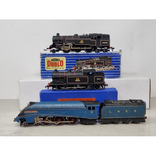 1074 - A boxed Hornby Dublo EDL17 0-6-2T in BR black livery, a boxed EDL18 2-6-4T (box poor condition) and ... 