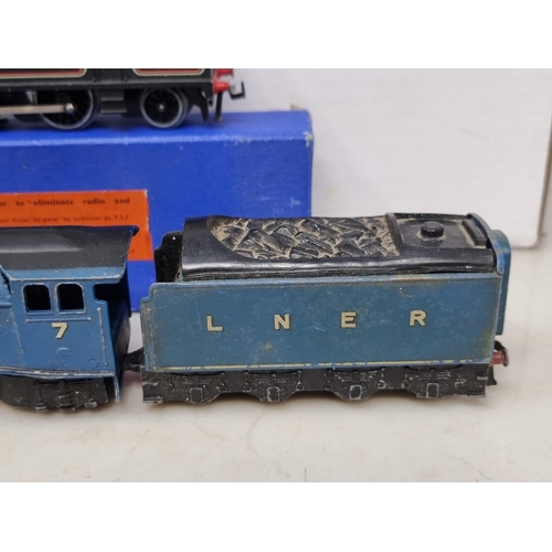 1074 - A boxed Hornby Dublo EDL17 0-6-2T in BR black livery, a boxed EDL18 2-6-4T (box poor condition) and ... 