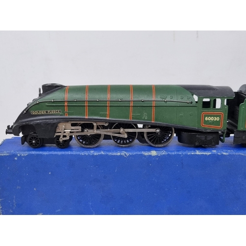 1081 - A Hornby Dublo 2-rail A4 Locomotive 'Golden Fleece' in BR matt green livery in 3-rail box