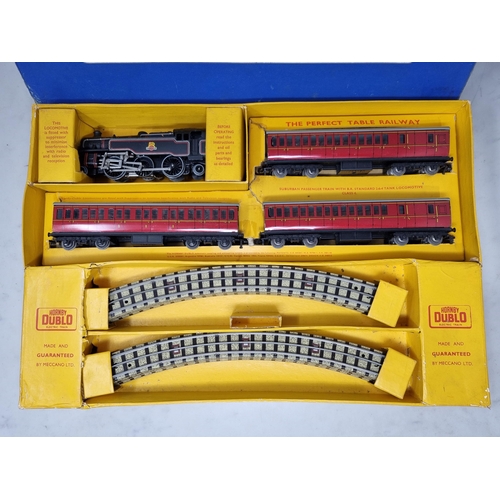 1082 - A boxed Hornby Dublo EDP14 2-6-4T Passenger Set, box lid A/F, contents VG-Ex