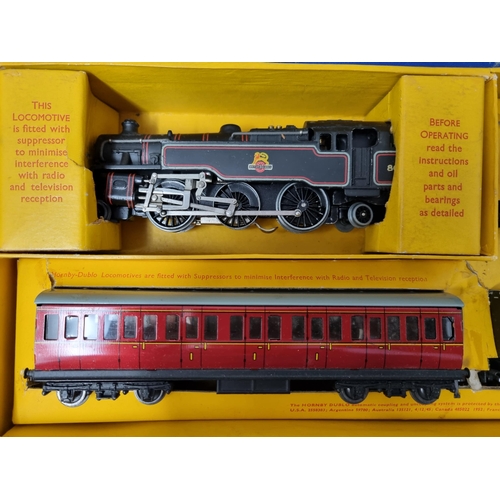 1082 - A boxed Hornby Dublo EDP14 2-6-4T Passenger Set, box lid A/F, contents VG-Ex