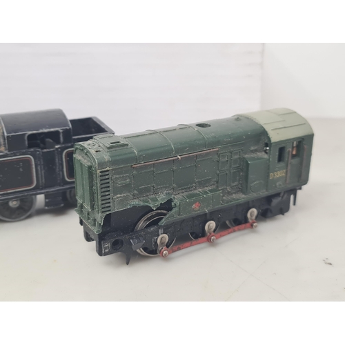 1100 - Two unboxed Hornby Dublo 2-rail 0-6-0T Locomotives, an unboxed 2-rail 'Crepello' (one bogie loose an... 