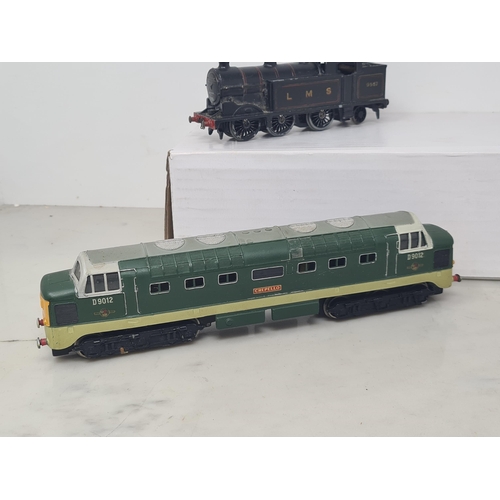 1100 - Two unboxed Hornby Dublo 2-rail 0-6-0T Locomotives, an unboxed 2-rail 'Crepello' (one bogie loose an... 