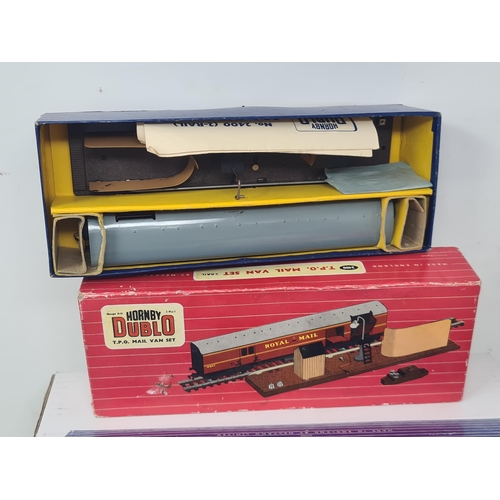 1104 - Two boxed Hornby Dublo 3400 T.P.O Mail Van Sets and a 2400 Mail Van Set