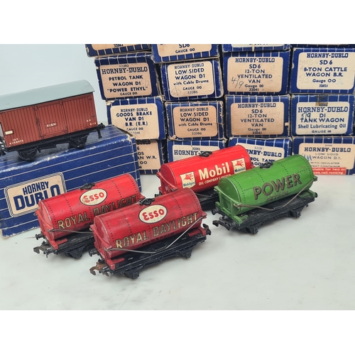 1105 - Twenty seven boxed Hornby Dublo 3-rail Wagons (some boxes missing flaps), a boxed 2-rail 4645 Low-si... 