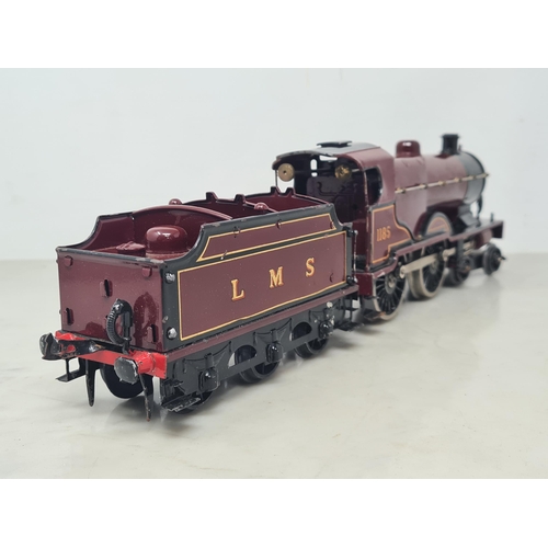 1114 - An unboxed Hornby 0 gauge clockwork 4-4-0 Midland Compound Locomotive and Tender