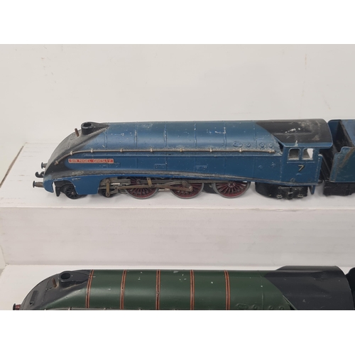 1115 - Three unboxed Hornby Dublo 3-rail Locomotives including A4 'Sir Nigel Gresley' (tender coal A/F), A4... 