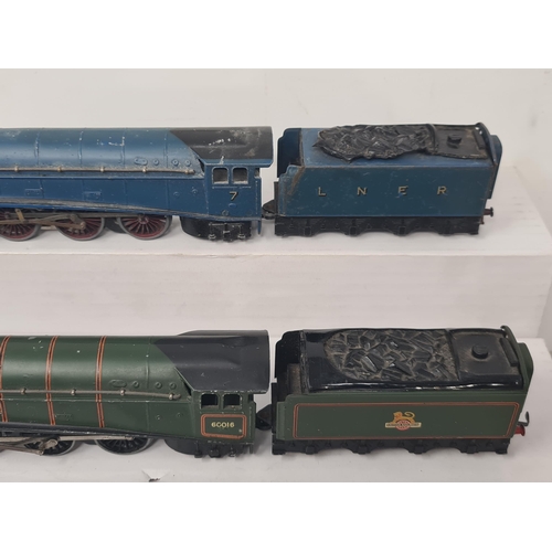 1115 - Three unboxed Hornby Dublo 3-rail Locomotives including A4 'Sir Nigel Gresley' (tender coal A/F), A4... 