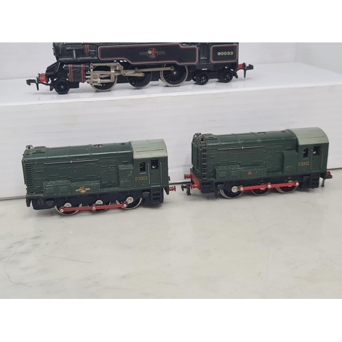 1117 - Four unboxed Hornby Dublo 2-rail Locomotives including 'City of Liverpool', 2-6-4T, and two 0-6-0 di... 