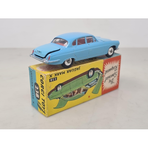 1154 - A boxed Corgi Toys No.238 blue Jaguar Mk.10, G, box VG