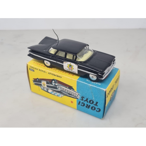 1160 - A boxed Corgi Toys No.223 Chevrolet 'State Patrol' Car, Nr M, box Ex