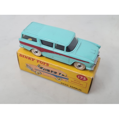 1168 - A boxed Dinky Toys No.173 turquoise with red flash Nash Rambler, Ex, box Ex plus