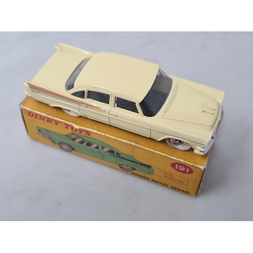 1170 - A boxed Dinky Toys No.191 cream Dodge Royal Sedan, Nr M, box G