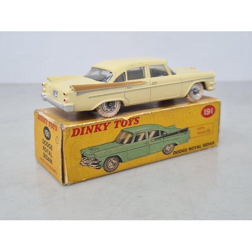 1170 - A boxed Dinky Toys No.191 cream Dodge Royal Sedan, Nr M, box G