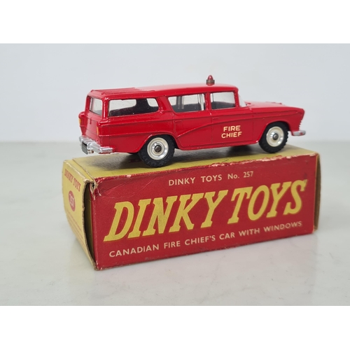 1172 - A boxed Dinky Toys No.257 Canadian Fire Chief's Car, Nr M, box VG (paper sticker on one flap)