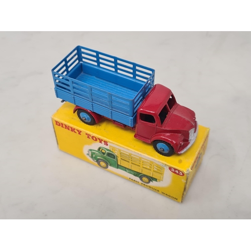 1177 - A boxed Dinky Toys No.343 Farm Produce Van with red chassis, Nr M, box Ex plus