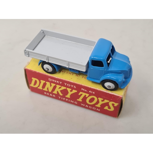 1180 - A boxed Dinky Toys No.414 blue and grey Farm Produce Wagon, Nr M, box Ex plus