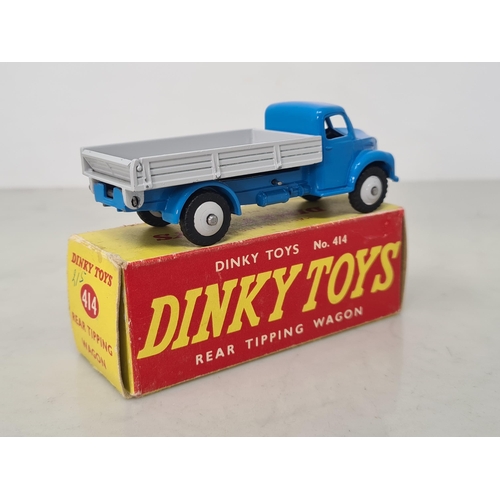 1180 - A boxed Dinky Toys No.414 blue and grey Farm Produce Wagon, Nr M, box Ex plus