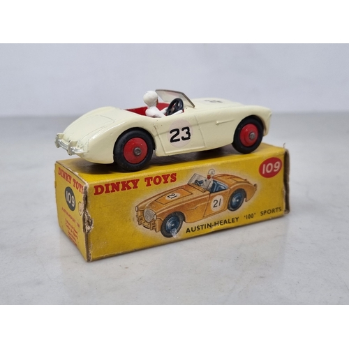 1240 - A boxed Dinky Toys No.109 cream Austin Healey '100' Sports, Nr M-M, box VG