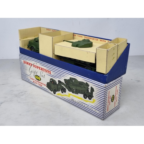 1256 - A boxed Dinky Toys No.698 Tank Transporter with Tank, Nr M-M, box superb with all packing