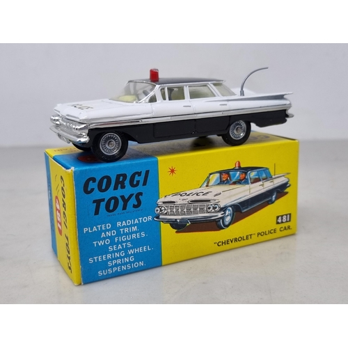 1272 - A boxed Corgi Toys No.481 Chevrolet Police Car, Nr M-M, box superb