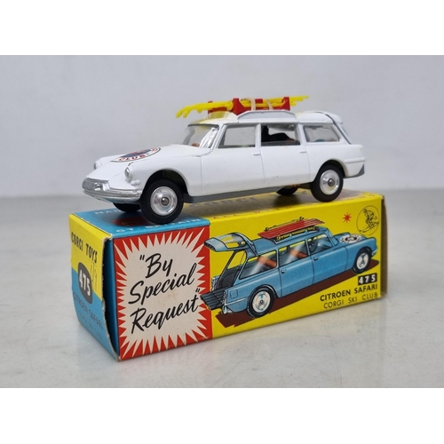 1273 - A boxed Corgi Toys No.475 Citroen Safari Ski Club with figure and leaflet, Nr M-M, box superb