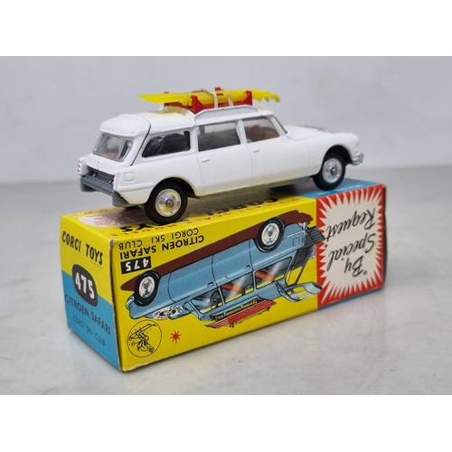 1273 - A boxed Corgi Toys No.475 Citroen Safari Ski Club with figure and leaflet, Nr M-M, box superb