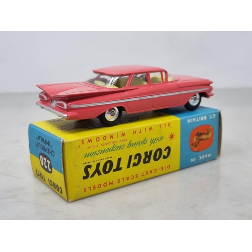 1275 - A boxed Corgi Toys No.220 Chevrolet Impala, Nr M-M, box Ex plus