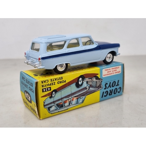 1283 - A boxed Corgi Toys No.424 Ford Zephyr Estate Car, Nr M-M, box Ex