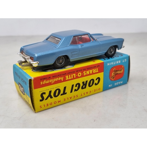 1293 - A boxed Corgi Toys No.254 blue Buick Riviera with leaflet, Nr M-M, box superb