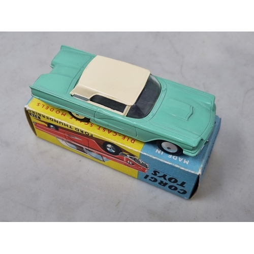 1296 - A boxed Corgi Toys No.214 cream and green Ford Thunderbird, Nr M-M, box Ex plus