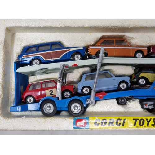 1317 - A boxed Corgi Toys Gift Set No.41 rare Mail Order Car Transporter and six cars , super example with ... 