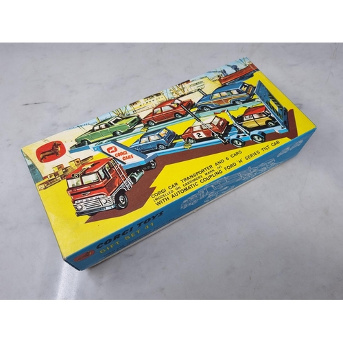 1317 - A boxed Corgi Toys Gift Set No.41 rare Mail Order Car Transporter and six cars , super example with ... 