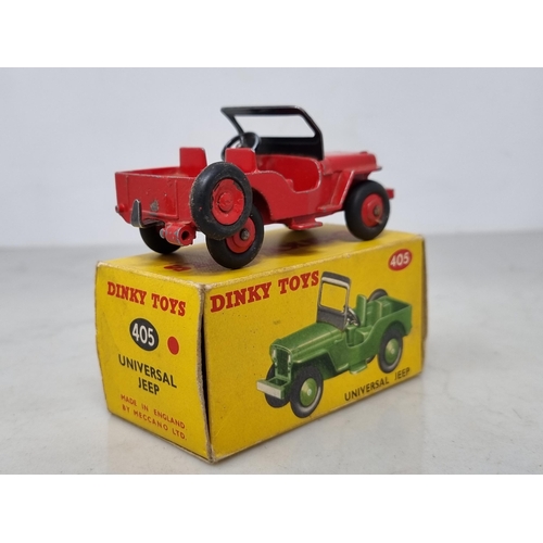 1323 - A boxed Dinky Toys No.405 red Universal Jeep, Ex, box Ex