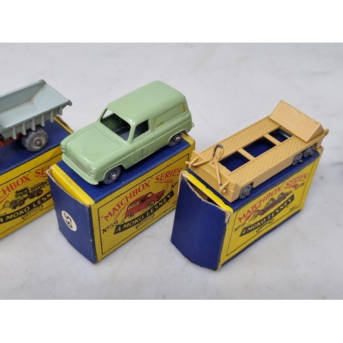 1326 - Five boxed Lesney Matchbox Models including No.6 Tipper Lorry, No.3 Cement Mixer, No.16 Trailer, No.... 