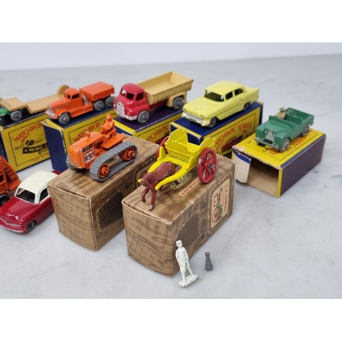 1328 - Seven boxed Lesney Matchbox Models including No.12 Land Rover (box flap missing), No.40 Lorry, No.18... 