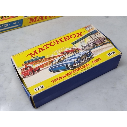 1331 - A boxed Matchbox G-2 Transporter Set, contents VG, box G and a boxed Matchbox Superfast SF-1 Track