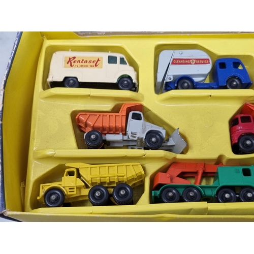 1332 - A boxed Matchbox G-6 Commercial Truck Set, contents generally Vg, box F