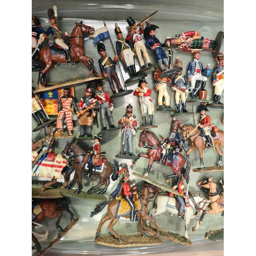 1344 - Fifty six Del Prado Cavalry Figures, twenty four Infantry Figures and two Gun Carriages