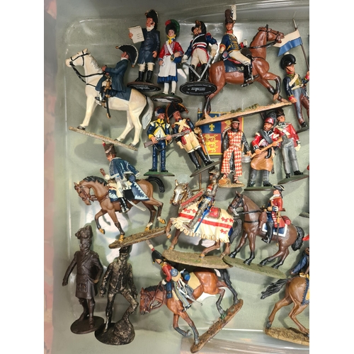 1344 - Fifty six Del Prado Cavalry Figures, twenty four Infantry Figures and two Gun Carriages