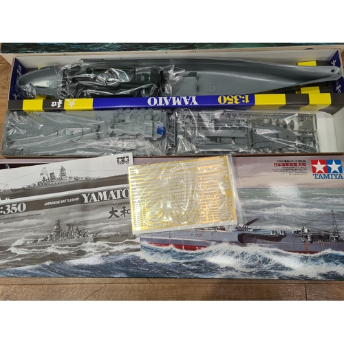 1345 - Two Tamiya 1:350 scale Plastic Kits of U.S. Battleship 'BB-63 Missouri' and Japanese Battleship 'Yam... 